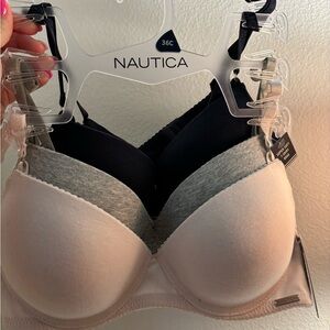 NWT Nautica 36C Super Soft Tshirt Bras (3 pack)